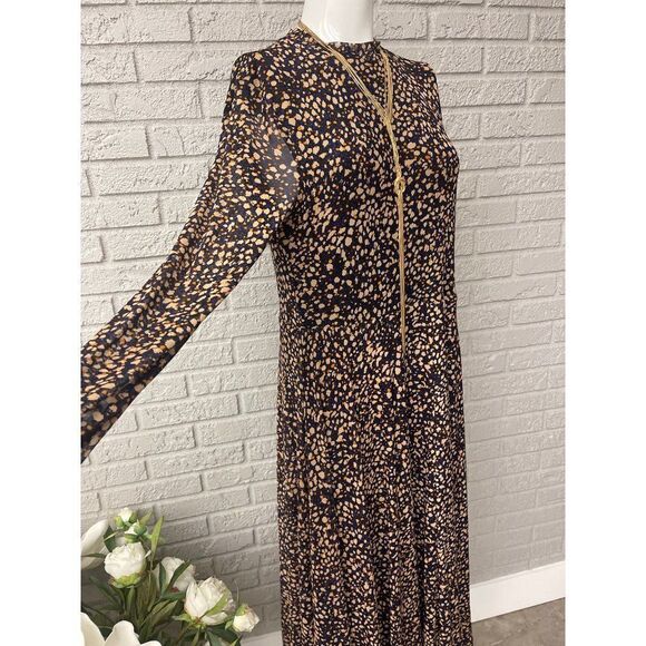 Mint Velvet Multicolored Long Sleeve Piper Mesh Midi Dress Size 10 - Picture 4 of 10